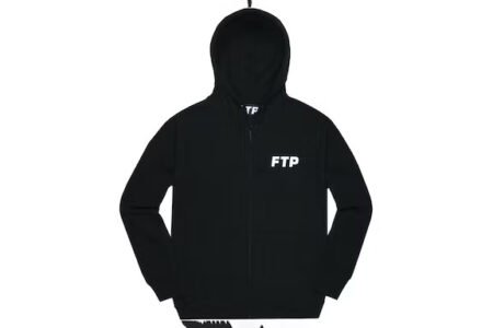 FTP Logo Zip Up Hoodie Black