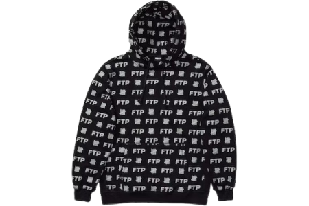 FTP x Undefeated All Over Hoodie Black